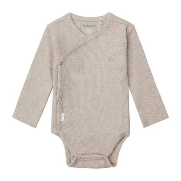 Noppies Romper Rib Nino Taupe Melange 44> Rompertjes