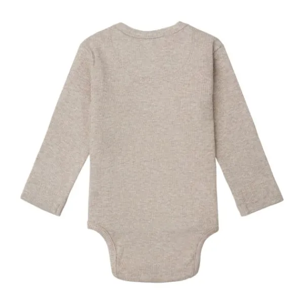 Noppies Romper Rib Nino Taupe Melange 44> Rompertjes