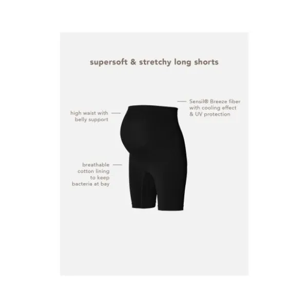 Noppies Seamless Sensil® Shorts Long Niru Black M/L> Slips / Shorts