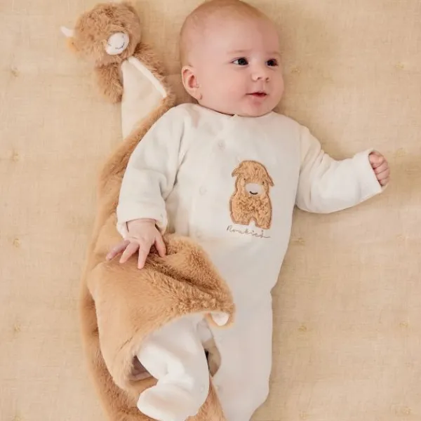 Noukie's F&O Pyjama Met Borduursel - 00 Mnd - Velours - Wit> Pyjama's