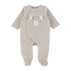 Noukie's F&O Pyjama Met Borduursel - 00 Mnd - Velours - Beige><noscript><img width=