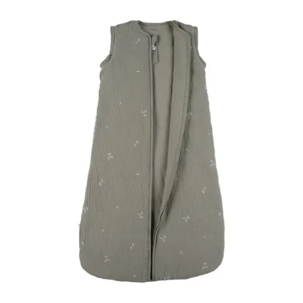Noukie's F&O Slaapzak Met Borduursel - Maat 70 cm - Gewatteerde Mousseline - Kaki> 4-Seizoenen Slaapzakken