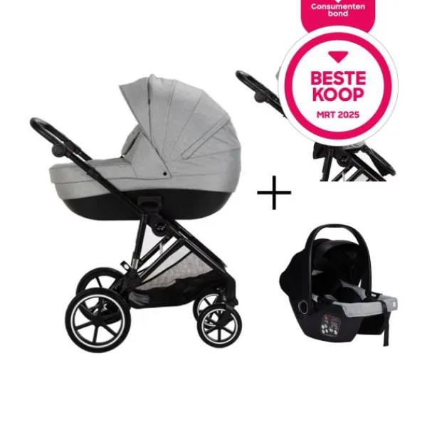 Puck Kinderwagen 3-in-1 Carl Grijs> Wandelwagens|Complete Kinderwagens