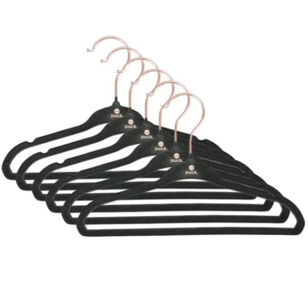 Puck Kledinghanger Velours Ecru (6 stuks)> Kledinghangers