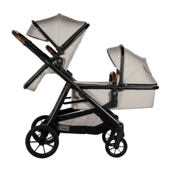 Qute Duo Kinderwagen Q-Twin Jeans Zwart> Uitbreidbare Kinderwagens|Tweeling Kinderwagens