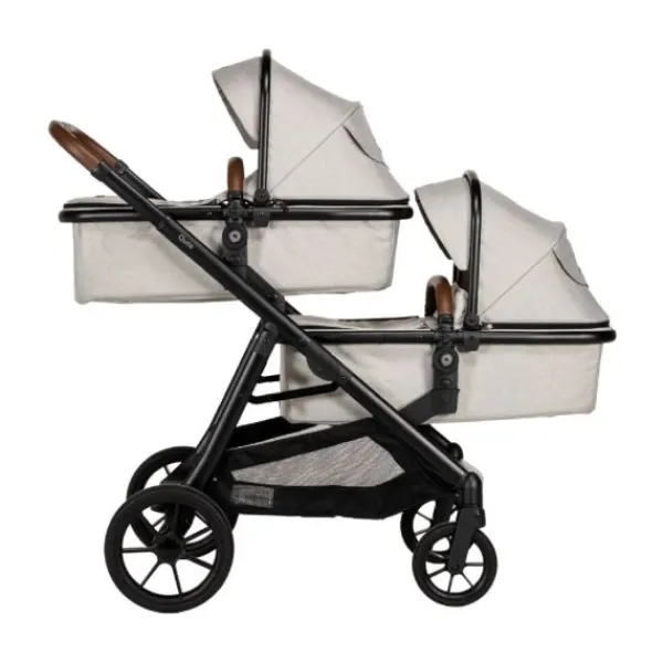 Qute Duo Kinderwagen Q-Twin Jeans Zwart> Uitbreidbare Kinderwagens|Tweeling Kinderwagens