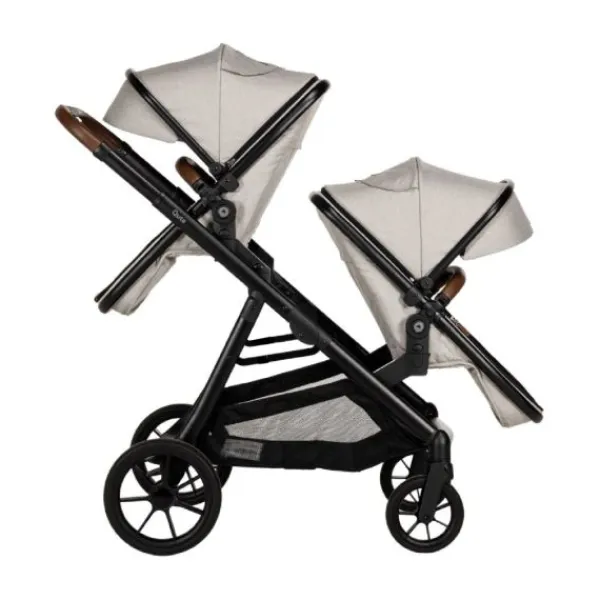 Qute Duo Kinderwagen Q-Twin Jeans Zwart> Uitbreidbare Kinderwagens|Tweeling Kinderwagens