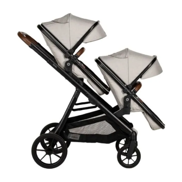 Qute Duo Kinderwagen Q-Twin Jeans Zwart> Uitbreidbare Kinderwagens|Tweeling Kinderwagens