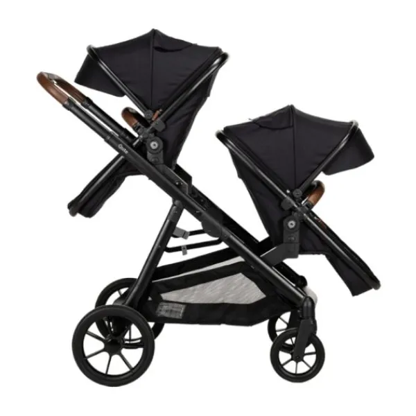 Qute Duo Kinderwagen Q-Twin Jeans Zwart> Uitbreidbare Kinderwagens|Tweeling Kinderwagens