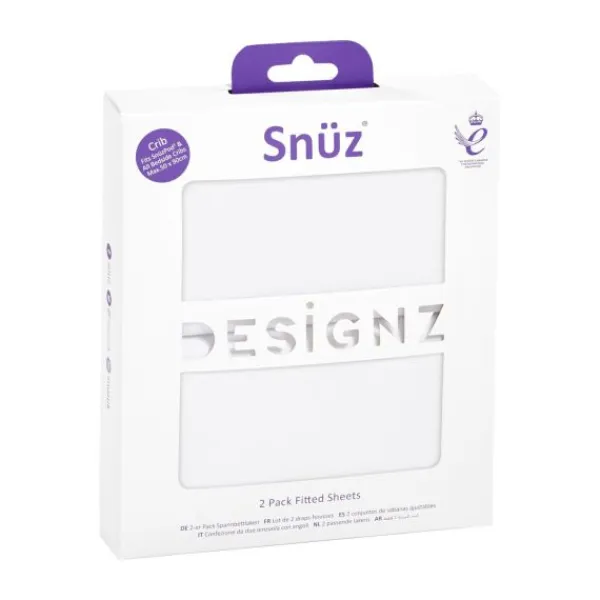 Snuz Crib Fitted Sheets White 2-Pack> Accessoires Wiegen|Hoeslakens