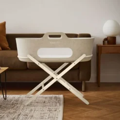 Snuz SnüzBaskit Moses Basket + Stand Set - Light Grey/Natural><noscript><img width=