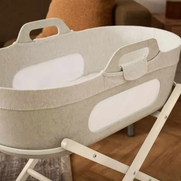 Snuz SnüzBaskit Moses Basket + Stand Set - Light Grey/Natural> Draagwiegen