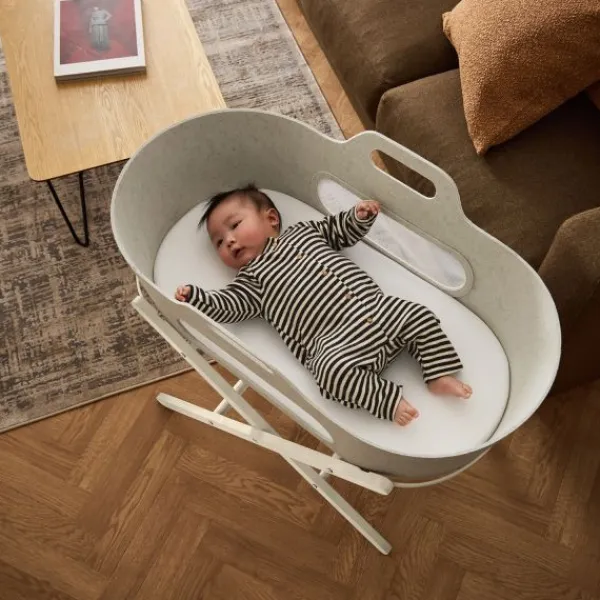 Snuz SnüzBaskit Moses Basket + Stand Set - Light Grey/Natural> Draagwiegen