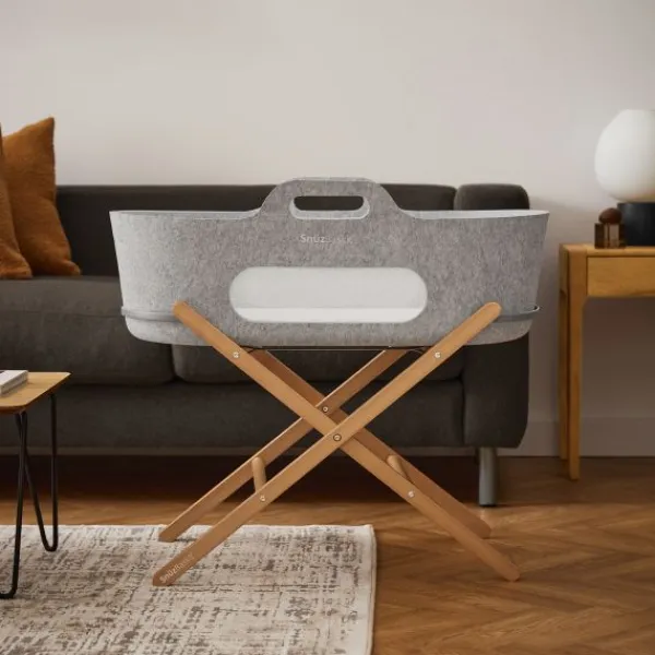 Snuz SnüzBaskit Moses Basket + Stand Set - Light Grey/Natural> Draagwiegen