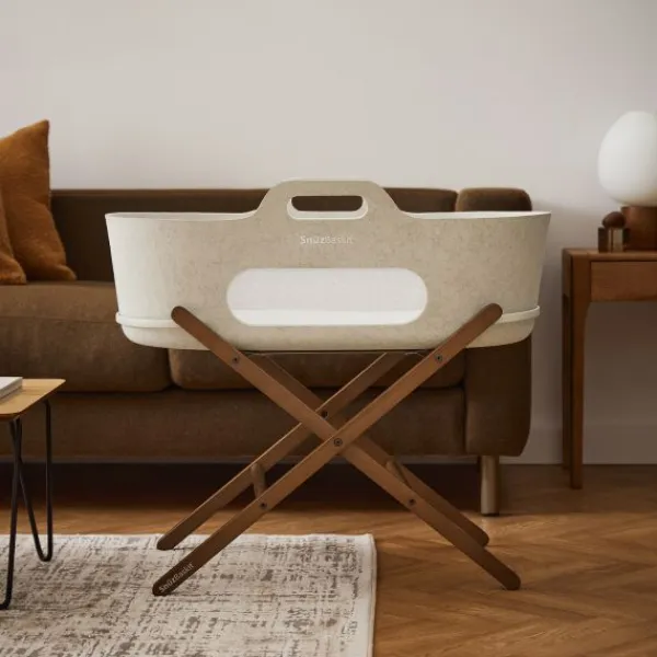 Snuz SnüzBaskit Moses Basket + Stand Set - Light Grey/Natural> Draagwiegen