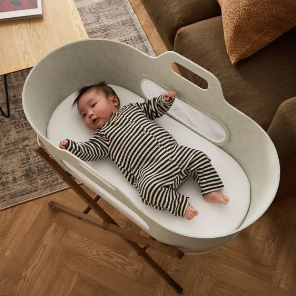 Snuz SnüzBaskit Moses Basket + Stand Set - Light Grey/Natural> Draagwiegen
