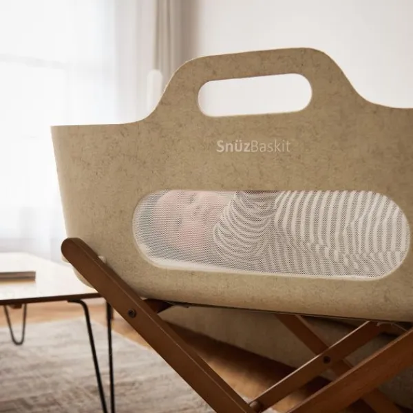 Snuz SnüzBaskit Moses Basket + Stand Set - Light Grey/Natural> Draagwiegen