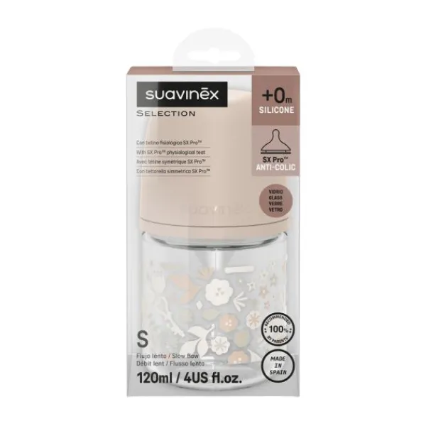 Suavinex Wonderland SX Pro Fles Glas - Slow Flow - 120ml - Roze> Flessen