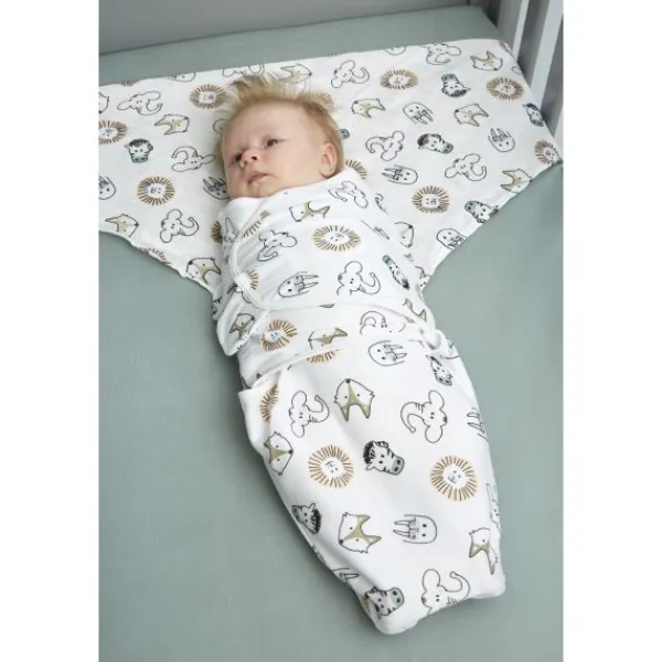 SwaddleMeyco 2-Pack Animal/Uni Wit0-3 Maanden> Inbakeren|4-Seizoenen Slaapzakken