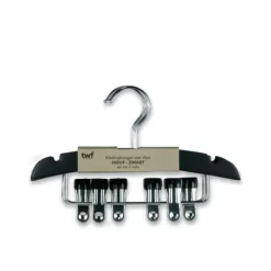 TWF Kledinghanger Hout Met Clips Wit (3 stuks)> Kledinghangers