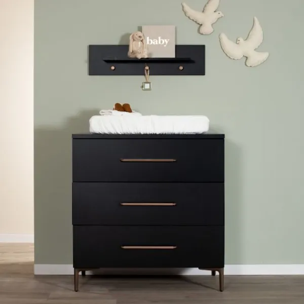 TWF Ledikant 60 x 120 - Commode 3 Laden - Hanglegkast 2 Deuren 1 Lade Modena Metaal> Complete Babykamers|Ladekasten