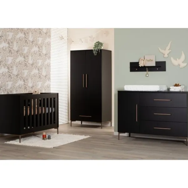 TWF Ledikant 60 x 120 - Commode 3 Laden - Hanglegkast 2 Deuren 1 Lade Modena Metaal> Complete Babykamers|Ladekasten