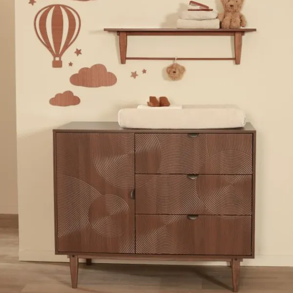 TWF Ledikant 60 x 120 - Commode - Hanglegkast - Wabi> Ladekasten|Wandrekken