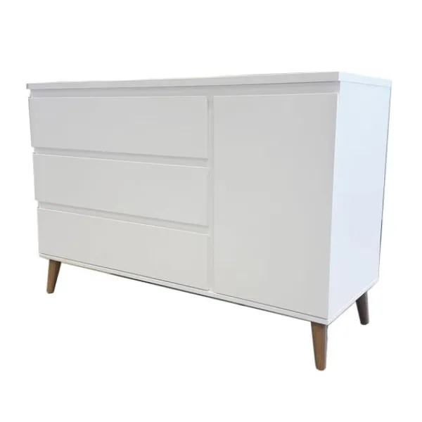 TWF Ledikant 60 x 120 - Commode - Hanglegkast Beach Island White> Complete Babykamers|Ladekasten