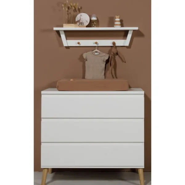 TWF Ledikant 60 x 120 - Commode - Hanglegkast Beach Island White> Complete Babykamers|Ladekasten