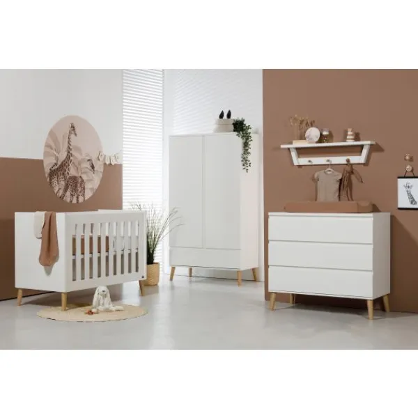 TWF Ledikant 60 x 120 - Commode - Hanglegkast Beach Island White> Complete Babykamers|Ladekasten