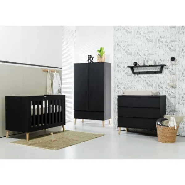 TWF Ledikant 60 x 120 - Commode Beach Island Black> Complete Babykamers|Ladekasten