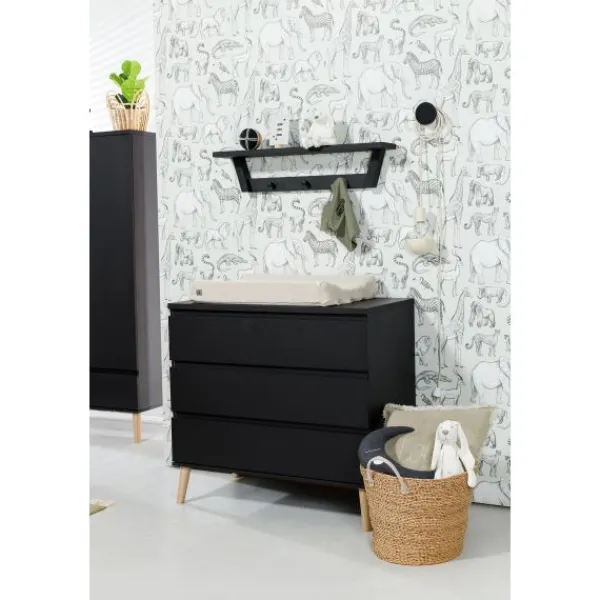 TWF Ledikant 60 x 120 - Commode Beach Island Black> Complete Babykamers|Ladekasten
