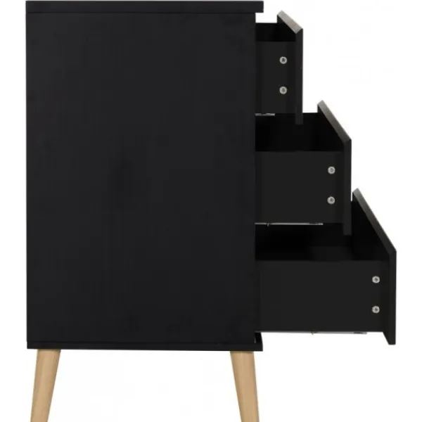 TWF Ledikant 60 x 120 - Commode Beach Island Black> Complete Babykamers|Ladekasten