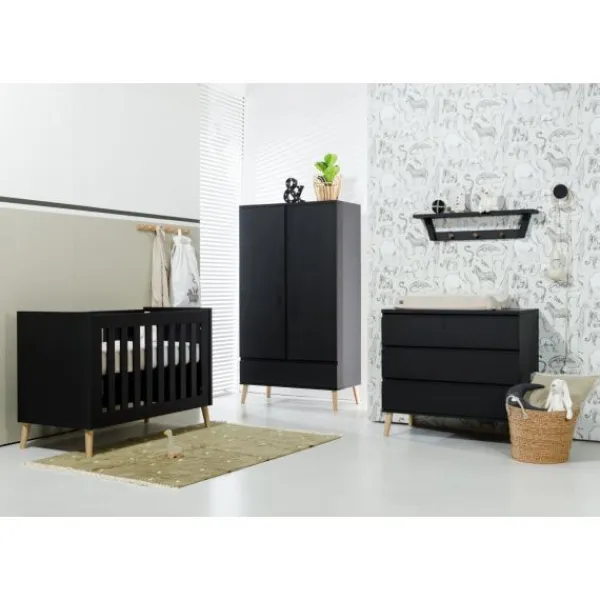 TWF Ledikant 60 x 120 - Commode Beach Island Black> Complete Babykamers|Ladekasten