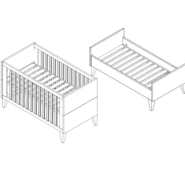 TWF Ledikant 60 x 120 Salerno walnoot> Complete Babykamers|Ladekasten