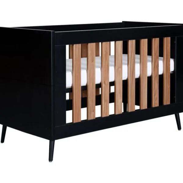 TWF Ledikant 60x120 - Commode - Hanglegkast 2-deurs Retro Black> Complete Babykamers|Ladekasten