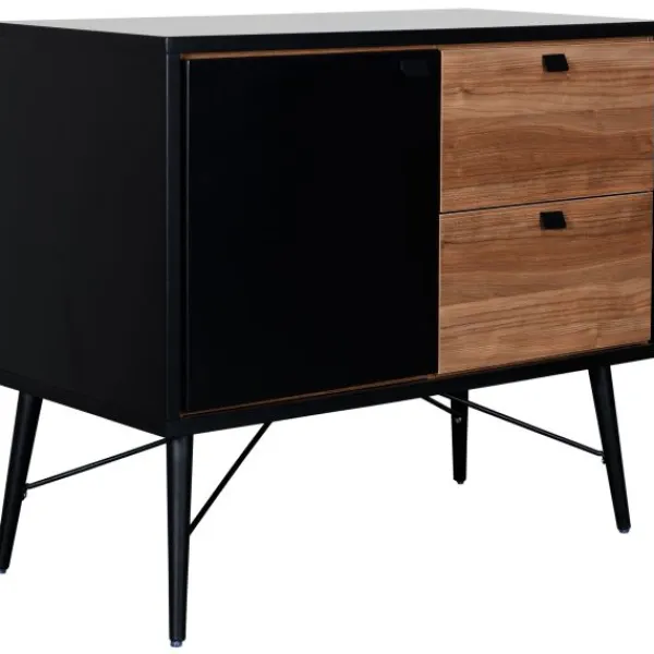 TWF Ledikant 60x120 - Commode - Hanglegkast 2-deurs Retro Black> Complete Babykamers|Ladekasten
