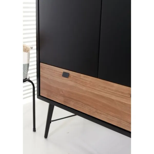 TWF Ledikant 60x120 - Commode - Hanglegkast 2-deurs Retro Black> Complete Babykamers|Ladekasten