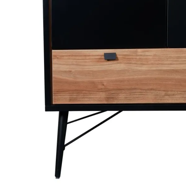TWF Ledikant 60x120 - Commode - Hanglegkast 2-deurs Retro Black> Complete Babykamers|Ladekasten