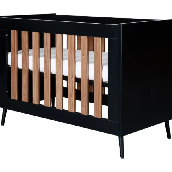 TWF Ledikant 60x120 - Commode - Hanglegkast 2-deurs Retro Black> Complete Babykamers|Ladekasten