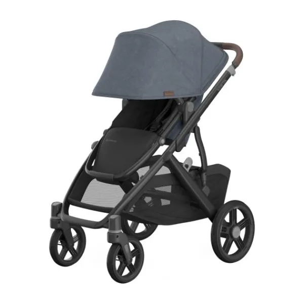 UPPAbaby Kinderwagen 2-in-1 Vista V3 Dillan Stone Blue Met Carbon Frame En Sand Leather> Uitbreidbare Kinderwagens|Tweeling Kinderwagens