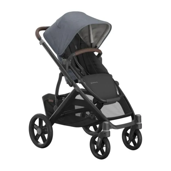 UPPAbaby Kinderwagen 2-in-1 Vista V3 Dillan Stone Blue Met Carbon Frame En Sand Leather> Uitbreidbare Kinderwagens|Tweeling Kinderwagens