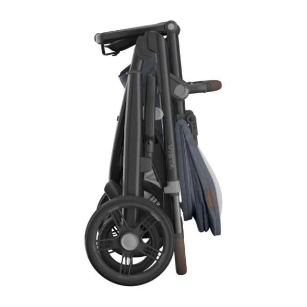 UPPAbaby Kinderwagen 2-in-1 Vista V3 Dillan Stone Blue Met Carbon Frame En Sand Leather> Uitbreidbare Kinderwagens|Tweeling Kinderwagens
