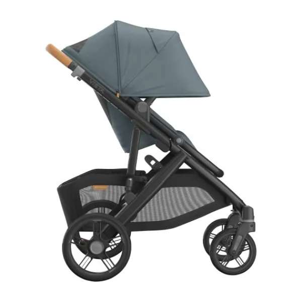 UPPAbaby Kinderwagen 2-in-1 Vista V3 Dillan Stone Blue Met Carbon Frame En Sand Leather> Uitbreidbare Kinderwagens|Tweeling Kinderwagens