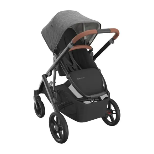 UPPAbaby Kinderwagen 2-in-1 Vista V3 Dillan Stone Blue Met Carbon Frame En Sand Leather> Uitbreidbare Kinderwagens|Tweeling Kinderwagens