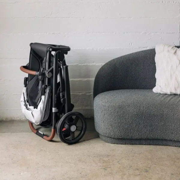UPPAbaby Kinderwagen 2-in-1 Vista V3 Dillan Stone Blue Met Carbon Frame En Sand Leather> Uitbreidbare Kinderwagens|Tweeling Kinderwagens