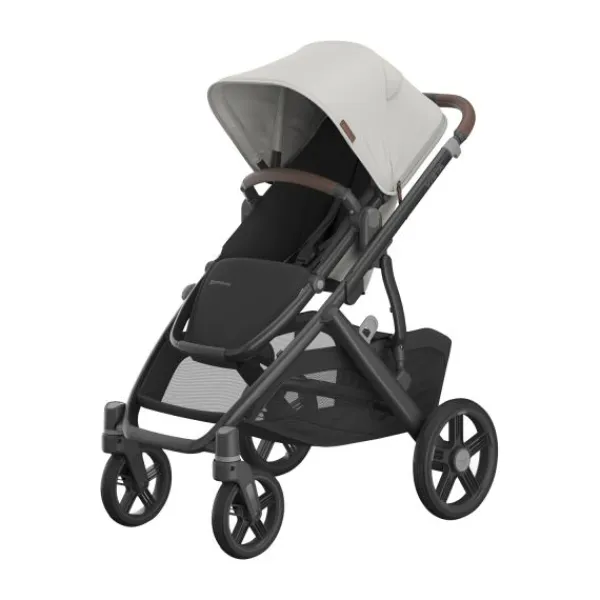 UPPAbaby Kinderwagen 2-in-1 Vista V3 Dillan Stone Blue Met Carbon Frame En Sand Leather> Uitbreidbare Kinderwagens|Tweeling Kinderwagens