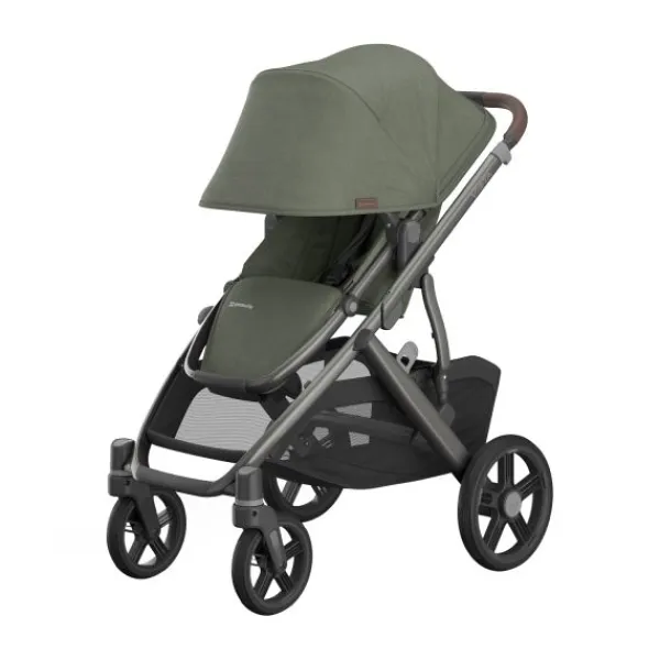 UPPAbaby Kinderwagen 2-in-1 Vista V3 Dillan Stone Blue Met Carbon Frame En Sand Leather> Uitbreidbare Kinderwagens|Tweeling Kinderwagens