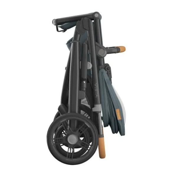 UPPAbaby Kinderwagen 2-in-1 Vista V3 Dillan Stone Blue Met Carbon Frame En Sand Leather> Uitbreidbare Kinderwagens|Tweeling Kinderwagens