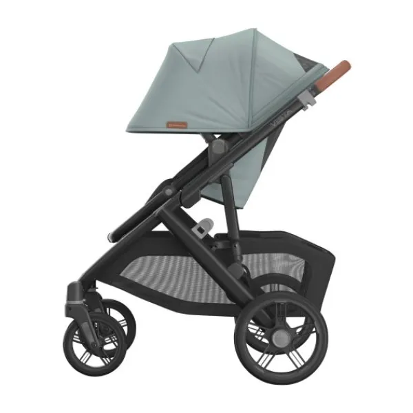 UPPAbaby Kinderwagen 2-in-1 Vista V3 Dillan Stone Blue Met Carbon Frame En Sand Leather> Uitbreidbare Kinderwagens|Tweeling Kinderwagens